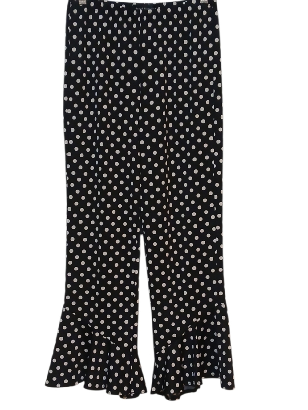 Travel Elements - NWOT, Navy Blue Travel Pants, White Polka Dots, Bell Cuffs, SM